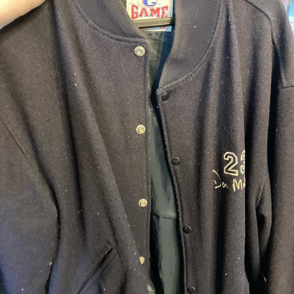 Black Varsity Jacket with Embroidery